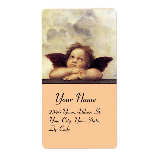 天使 / 羽根の生えたキューピッド, 茶色, 白色 ラベル (正面)