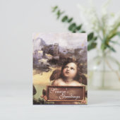 天使、翼のあるケルブ、ブルーサファイア、羊皮紙 シーズンポストカード (スタンド正面)