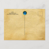 天使、翼のあるケルブ、ブルーサファイア、羊皮紙 シーズンポストカード (裏面)