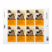 天使 / 翼を持つ小さな聖なる存在、オレンジ色と白色 ラベル (フルシート)