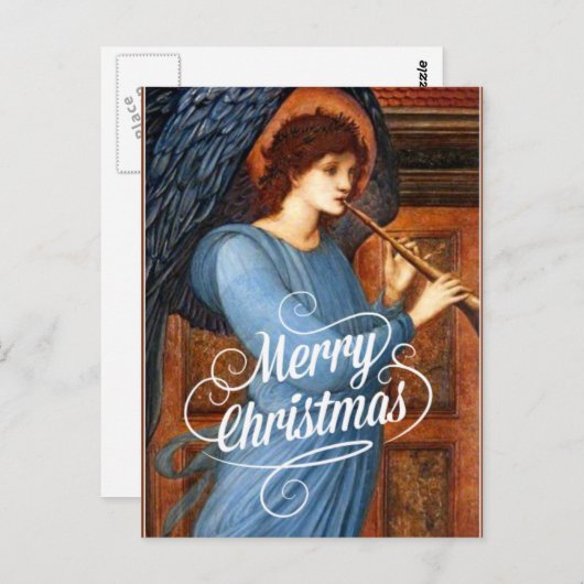 天使、聖降誕祭メリー、素晴らし芸術絵を描の ポストカード (正面/裏面)