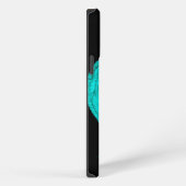 天使、黒と緑のデザイン iPhoneケース (右側面)