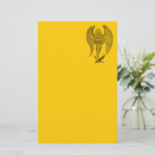 天使 – 黒と黄色のデザイン文房具 便箋 (スタンド正面)