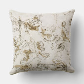 天使、18世紀初頭(ペンとインクおよび洗浄 クッション (裏面)