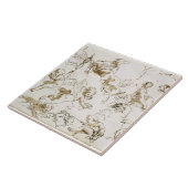 天使、18世紀初頭(ペンとインクおよび洗浄 タイル (側面)