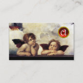 天使Cherub Monogra，ペチュメント，赤ルビー 名刺 (裏面)