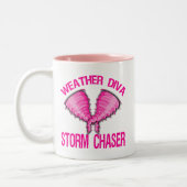天候の花型女性歌手の嵐のチェーサー ツートーンマグカップ (左)