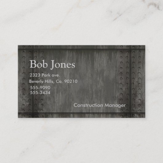 天候の金属のリベット 名刺 (正面)