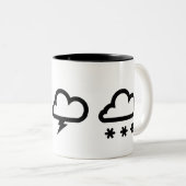 「天候システム」ピクトグラムのマグ ツートーンマグカップ (正面右)