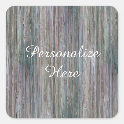 天候型の竹の木目 スクエアシール (正面)