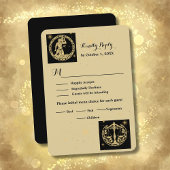 天写真エレガント結婚式RSVPカード 出欠カード