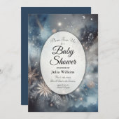 天冬の真夜中の輝く赤ちゃんシャワー 招待状 (正面/裏面)