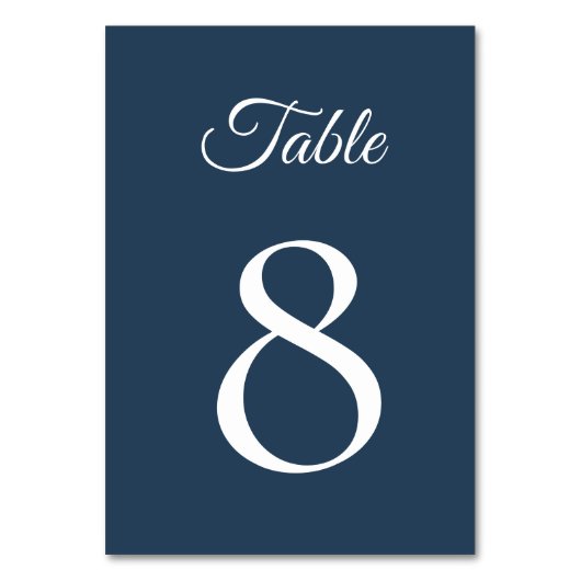 天冬の真夜中の輝結婚き テーブルナンバー (正面)
