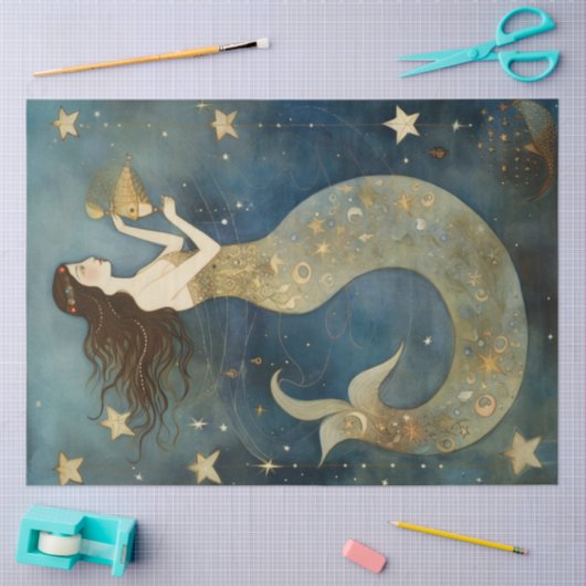 天初期のの海の切り離し人魚 薄葉紙 (クラフト)