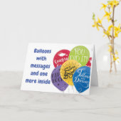 **天卒業お祝い** カード (黄色い花)