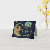 天名・年齢カスタム誕生日カード カード (黄色い花)