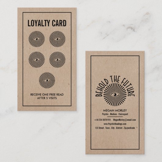 天命の目サイキッ読クロイヤリティ 名刺 (正面/裏面)