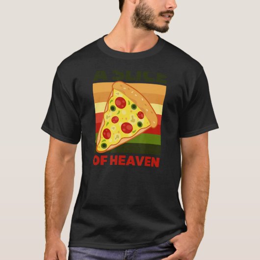 天国おもしろいピザのスライス Tシャツ (正面)