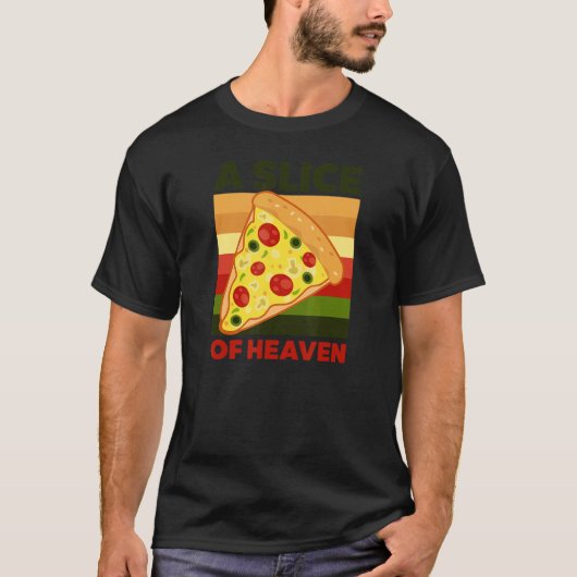 天国おもしろいピザのスライス Tシャツ (正面)