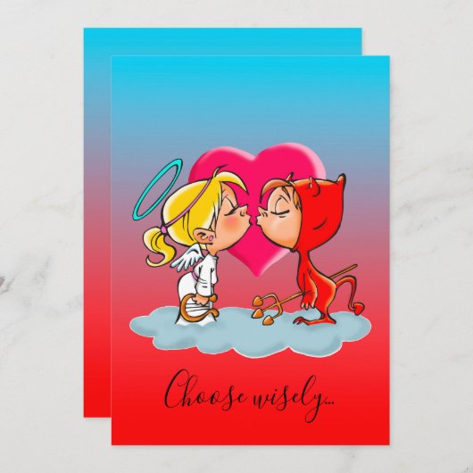 天国および地獄ハローウィンパーティ招待状 招待状 (正面/裏面)