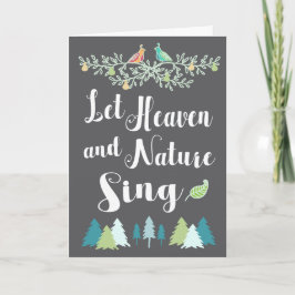 天国および自然がキリスト教のクリスマスを歌うようにして下さい シーズンカード
