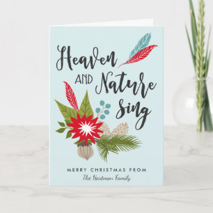 天国および自然は のクリスマスカードを歌います シーズンカード
