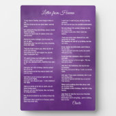 天国からの手紙 – ペットの名前でパーソナライズ フォトプラーク (正面)