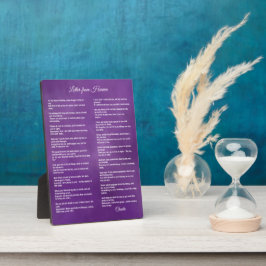 天国からの手紙 – ペットの名前でパーソナライズ フォトプラーク