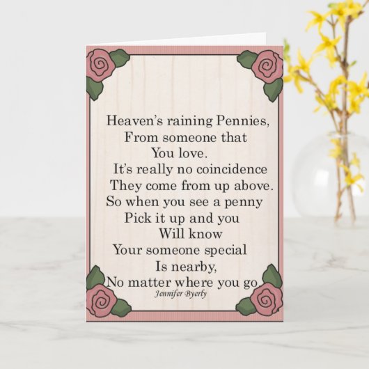 天国から一文銭 カード (黄色い花)