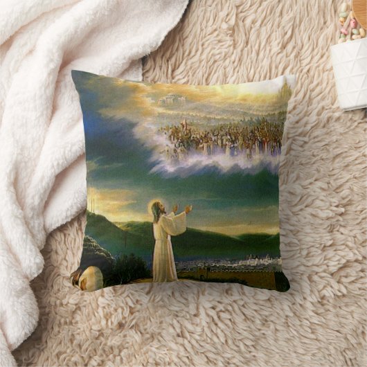 天国がイエスを歓迎する夕暮れ クッション (ブランケット)
