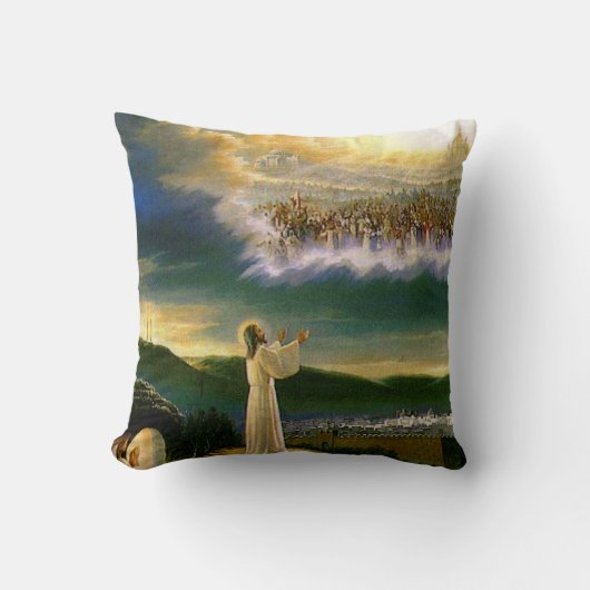 天国がイエスを歓迎する夕暮れ クッション (正面)