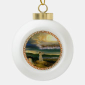 天国がイエスを歓迎する夕暮れ セラミックボールオーナメント (正面)