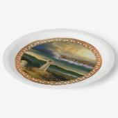 天国がイエスを歓迎する夕暮れ ペーパープレート (アングル)