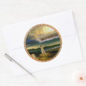 天国がイエスを歓迎する夕暮れ ラウンドシール (封筒)