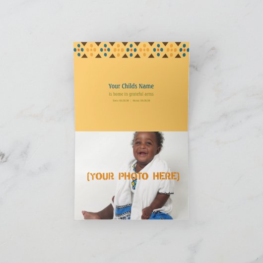 天国がエチオピア経由で送信 – アナウンスカード 案内状 (内部)