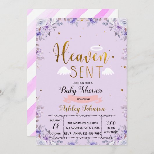 天国が女の子パープルの招待状を送りました シーズンカード (正面/裏面)