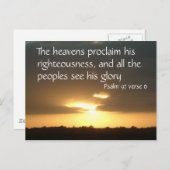 天国が宣言する | Psalm 97 v 6 ポストカード (正面/裏面)