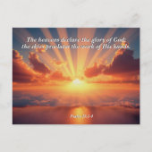 天国が栄光を宣言：神と創造の聖句 ポストカード (正面)