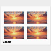 天国が栄光を宣言：神と創造の聖句 長方形シール (シート)