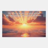 天国が栄光を宣言：神と創造の聖句 長方形シール (正面)