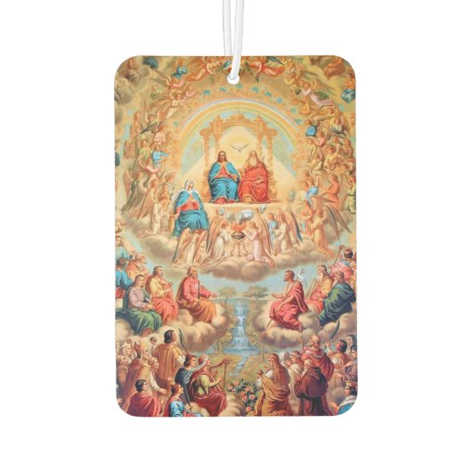 天国すべての聖人聖三位一体カトリック美術 カーエアーフレッシュナー (裏面)