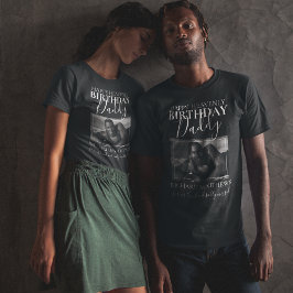天国でお誕生日おめでとうパパ|写真追悼Tシャツ Tシャツ