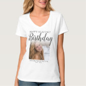 天国での誕生日おめでとう フォトメモリアルTシャツ Tシャツ (正面)
