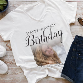 天国での誕生日おめでとう フォトメモリアルTシャツ Tシャツ