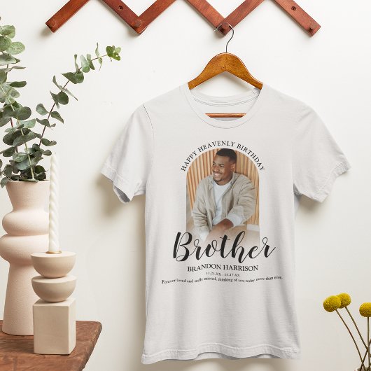 天国での誕生日おめでとう | 写真追悼Tシャツ Tシャツ