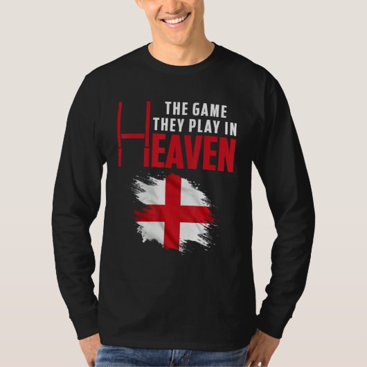 天国でやるラグビーゲーム ラグビー Tシャツ (正面)