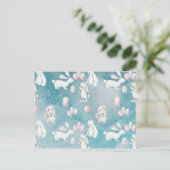 天国でウサギと一緒に - かわいい動物のイラスト ポストカード (スタンド正面)