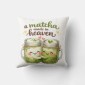 天国で作られたマッチャ カワイイ面白いダジャレ クッション (裏面)