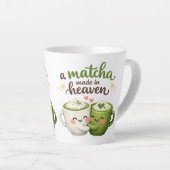 天国で作られた抹茶の可愛い冗談 カフェラテマグ (右アングル)