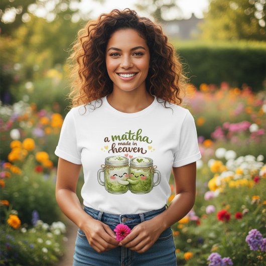 天国で作られた抹茶 可愛い おもしろい ダジャレ Tシャツ